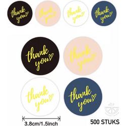 Without Lemons Sluitsticker 500 Mix Thank You 3.8CM |Sluitzegel | Bedankje | Envelop | Bedankt | Online Webshop |Small Business | Envelop |Traktatie zakje | Cadeau | Gift |Cadeauzakje |Kado| Chique inpakken| Verjaardag | Feest|